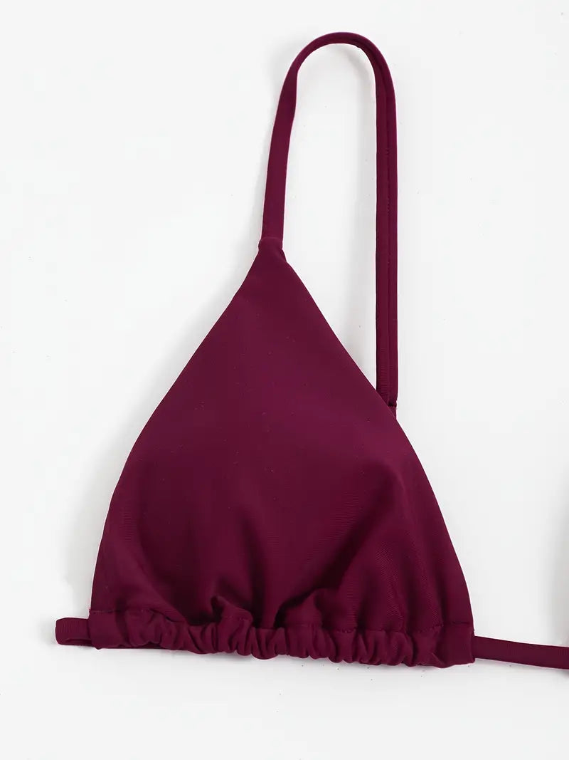 Solid Color 3 Piece Swimsuit