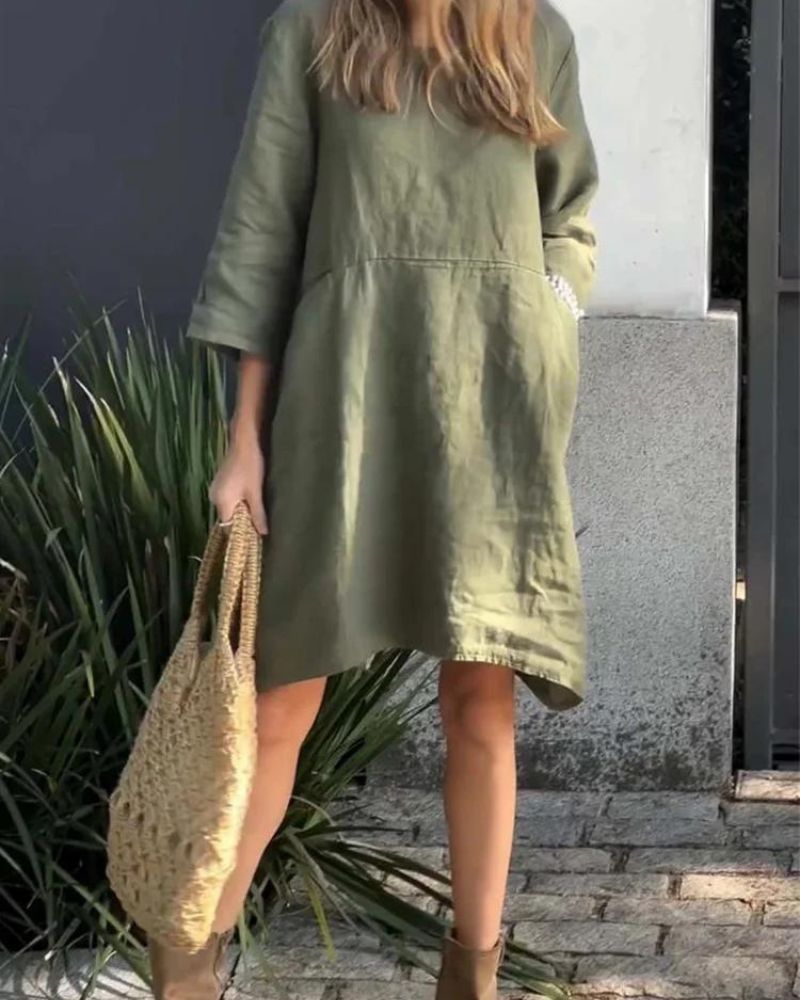 SAURI - Casual cotton and linen dress