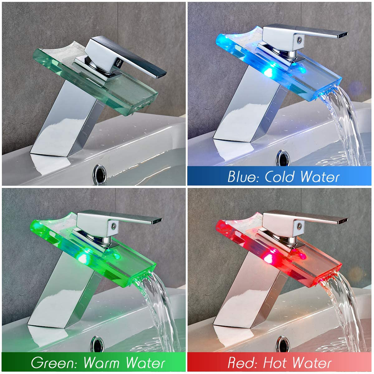 Smart LED Waterfall Faucet