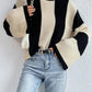 LAUREN STRIPED MOCK NECK LONG SLEEVE