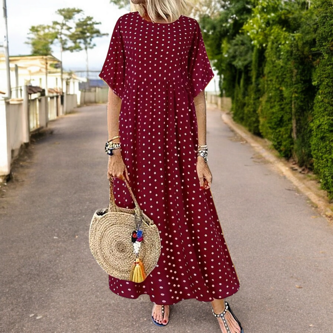 Essie - Rayon Polka dot Maxi Dress