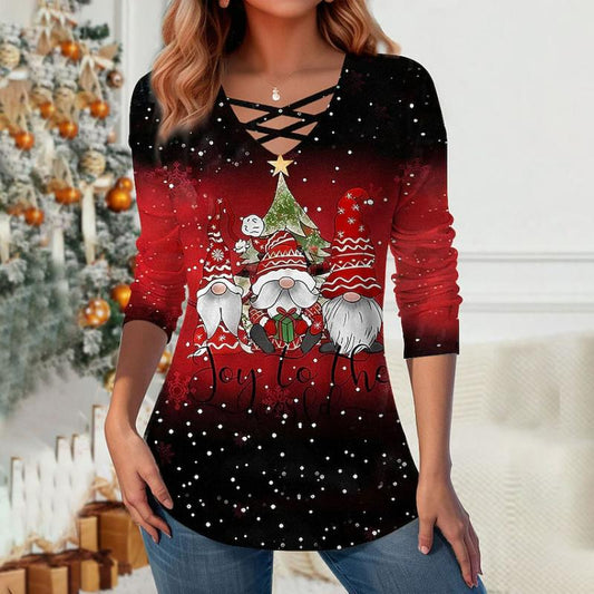 Gradient Christmas Blouse