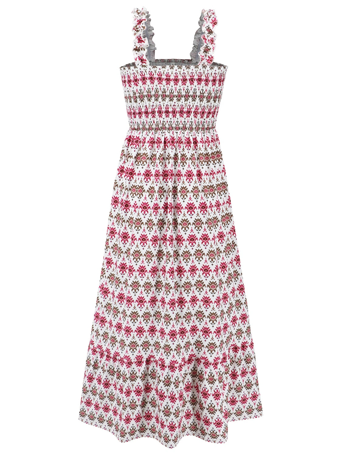 PAULINA SMOCKED SQUARE NECK DRESS