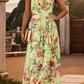 FARRAH BACKLESS FLORAL PLUNGE DRESS