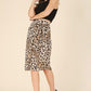 SATIN LEOPARD TIE SKIRT