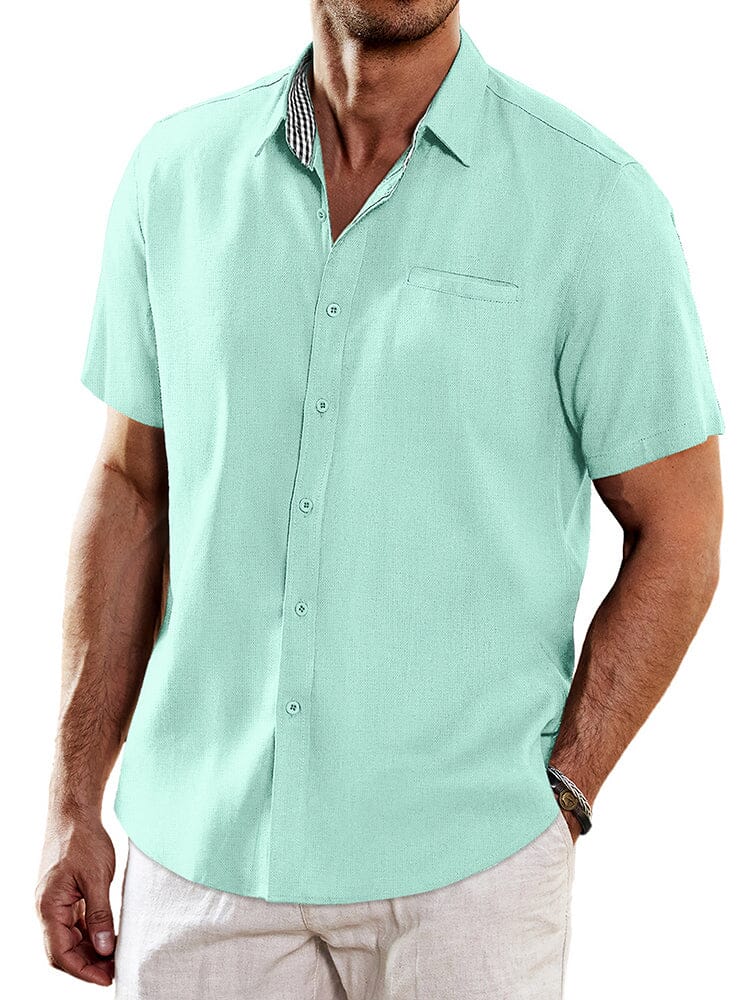 Casual Unique Collar Cotton Linen Shirt (US Only)