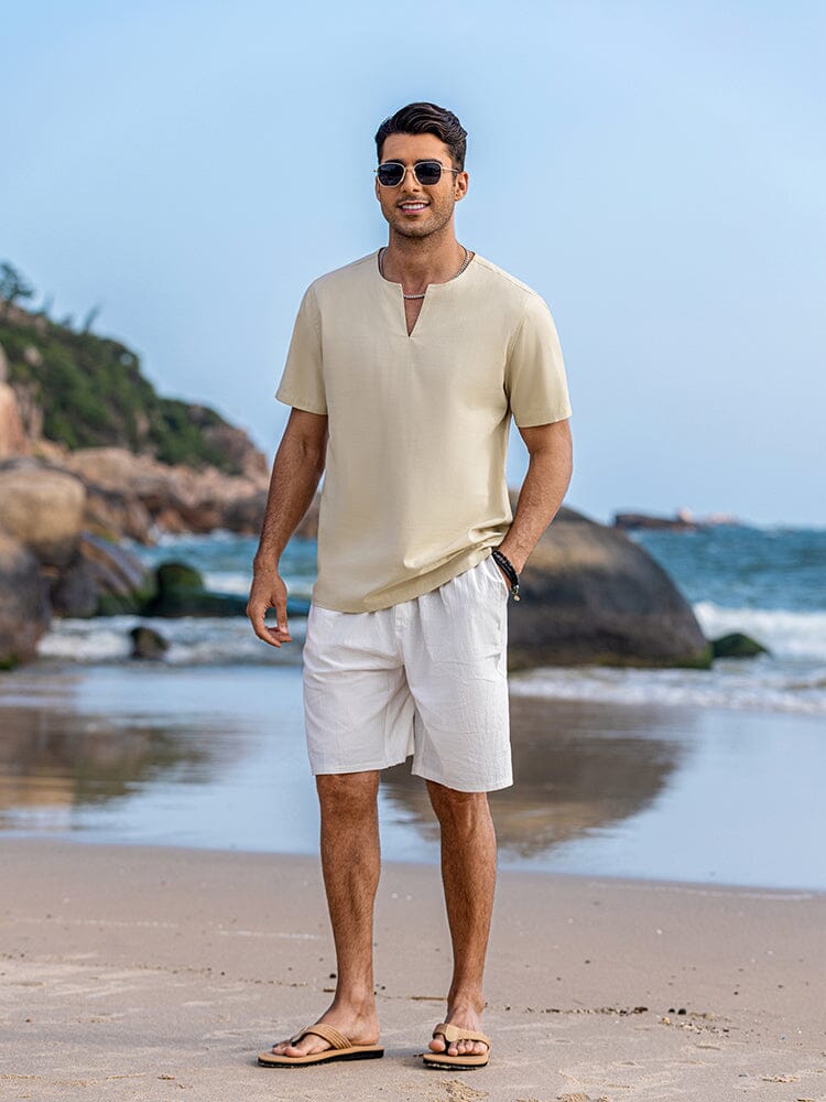 Casual Linen Style Henley Shirt (US Only)