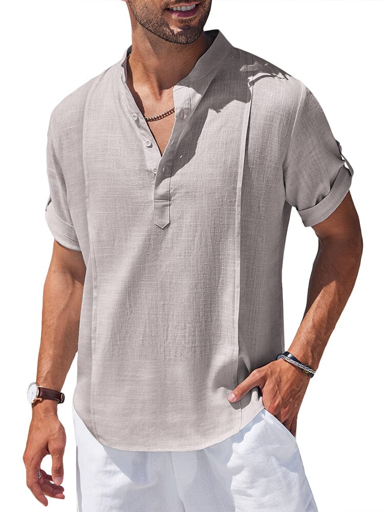 Soft Linen Blend Henley Shirt (US Only)