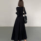 Leisure Pockets Long Sleeve Long Dress