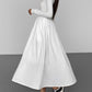 Leisure Pockets Long Sleeve Long Dress