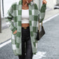 Casual Plaid Knitted Cardigan