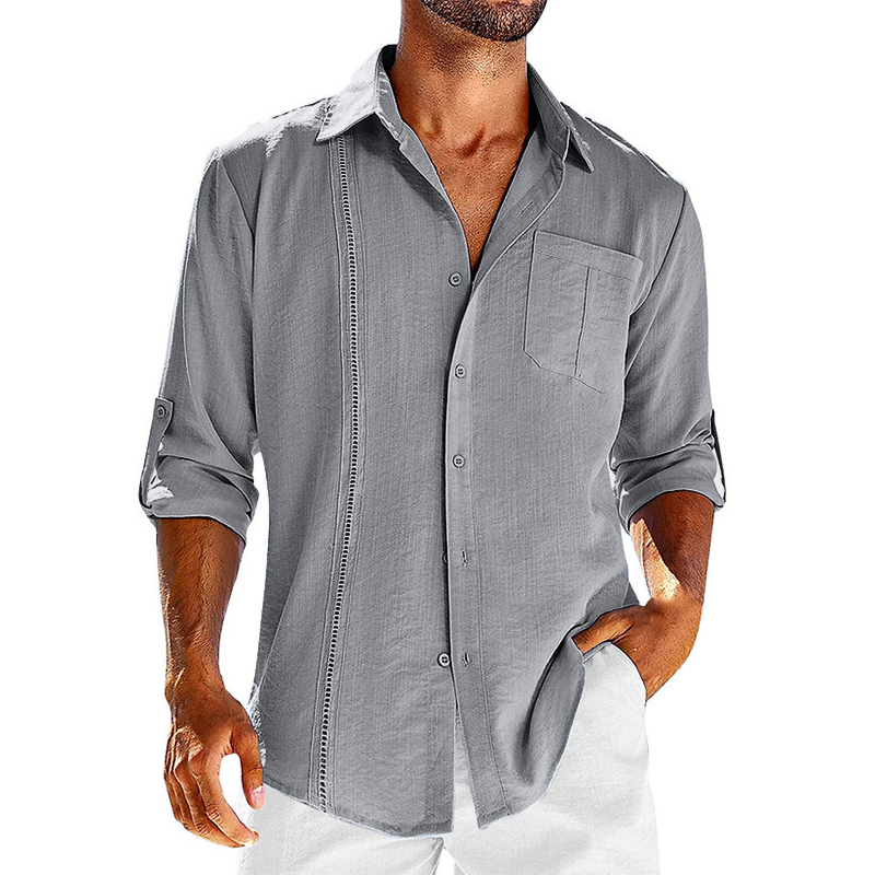 DAMON CASUAL-FIT LINEN CUBAN SHIRT