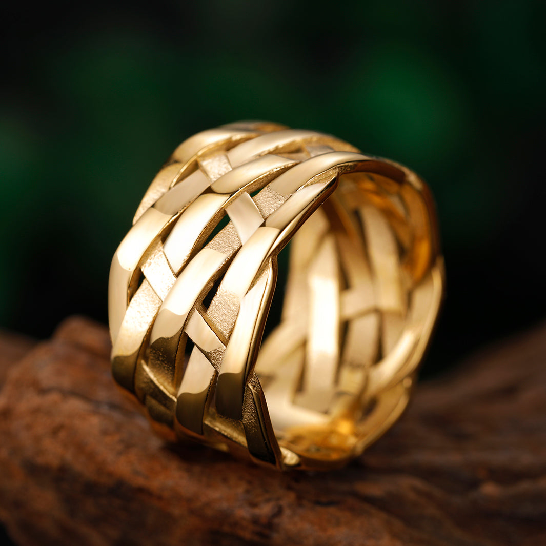 Delicate Woven Whispers Ring