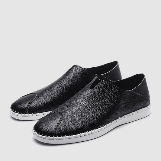 Genuine Leather Slip On Oxfords