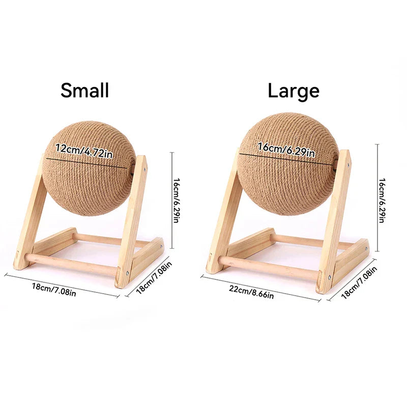 sadikhoff™ - Solid Wood Natural Sisal Scratcher Cat Ball Toy