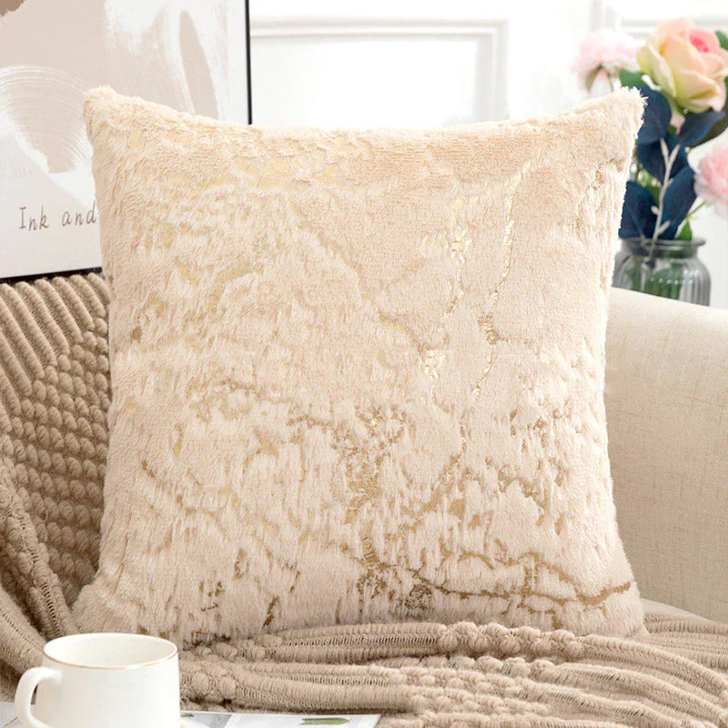 Golden Print Velvet Pillow Cover (Set of 2)