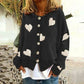 Heart Print Knitted Cardigan