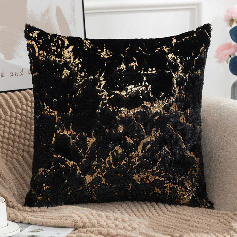 Golden Print Velvet Pillow Cover (Set of 2)