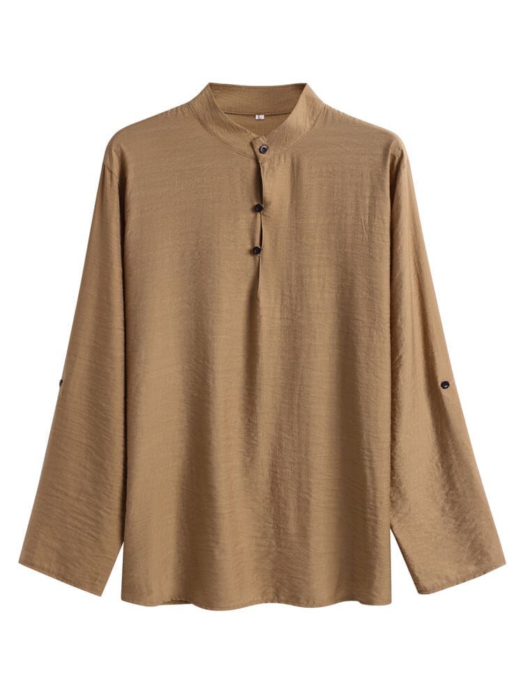 Linen Henry Long Sleeve Beach Shirt