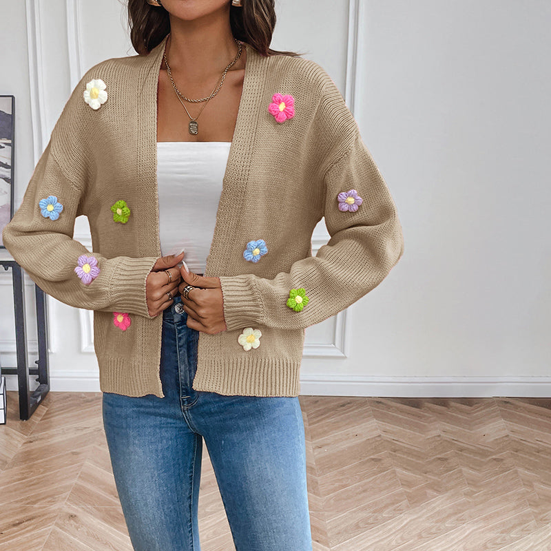 3D Floral Knitted Cardigan