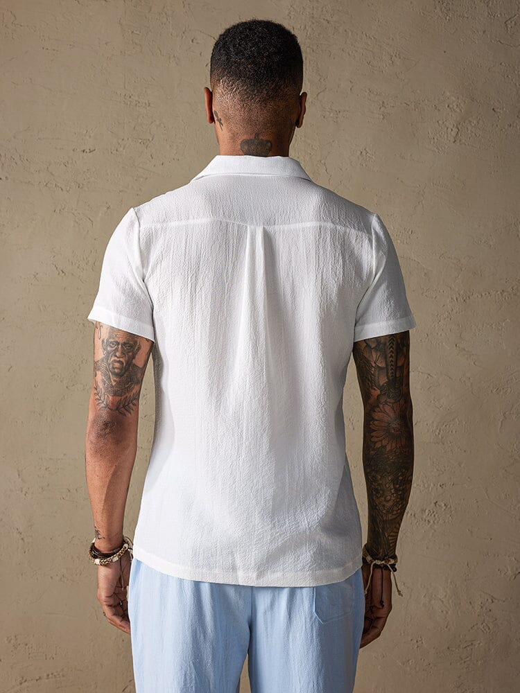 Solid Color Cotton Linen Simple Casual Shirt