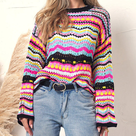 Colourful Striped Knit Sweater