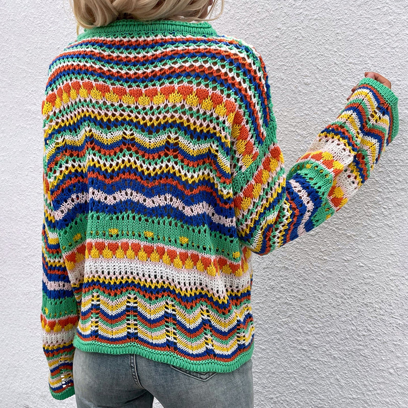 Colourful Striped Knit Sweater