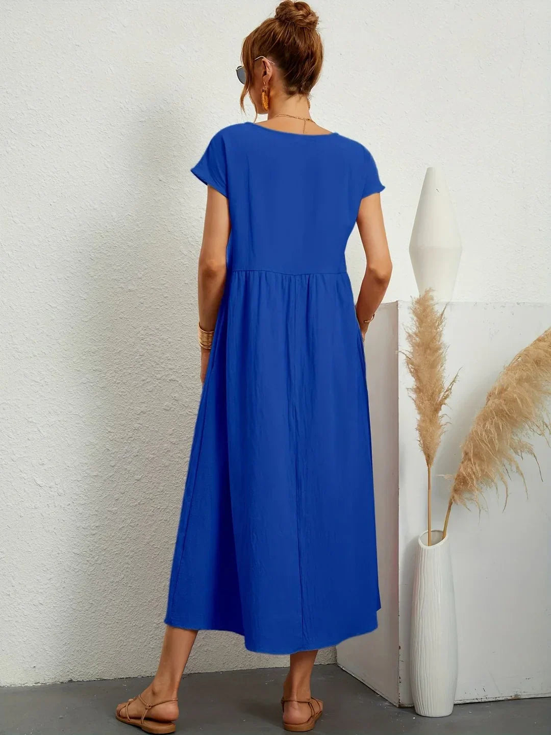 JACQUELINE | ELEGANT COTTON-BLEND CASUAL DRESS