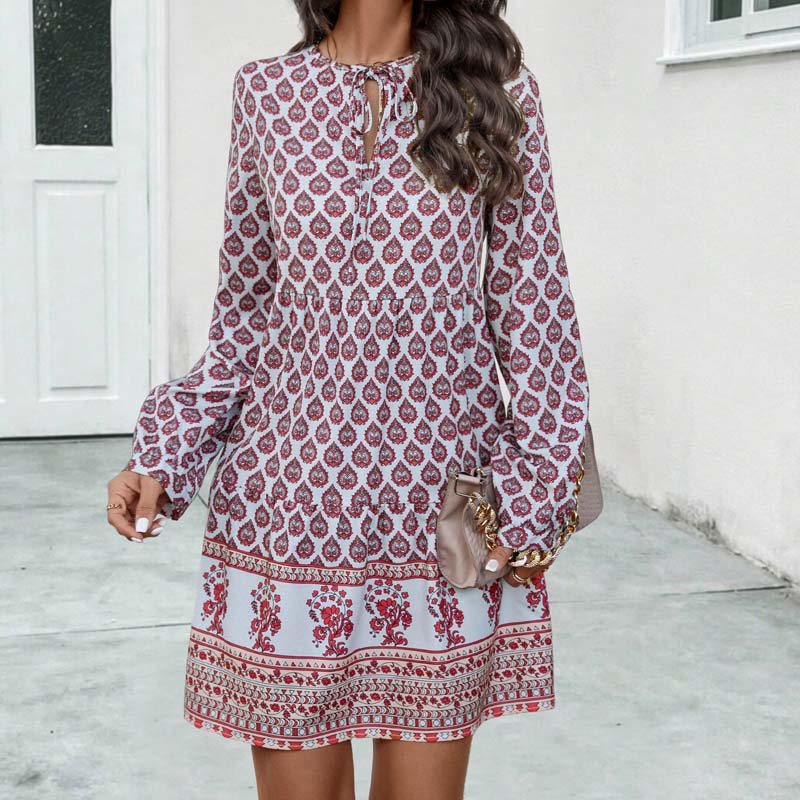 Vintage Bohemian Printed Dress