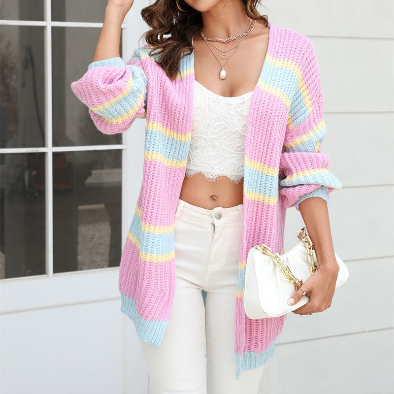 Casual Striped Cardigan