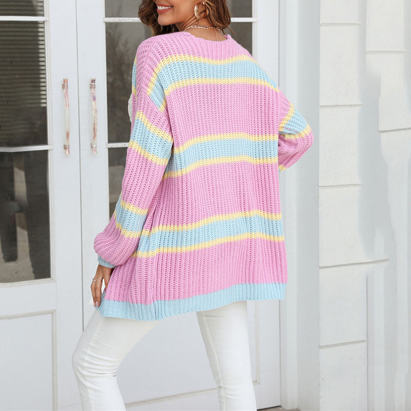 Casual Striped Cardigan