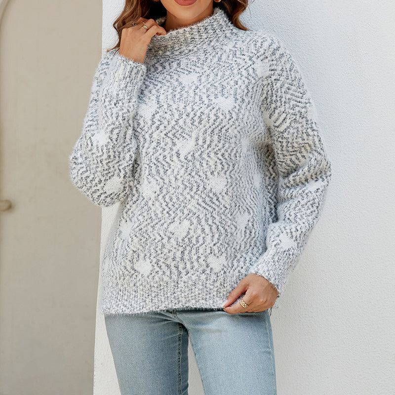 Casual Heart Knit Sweater