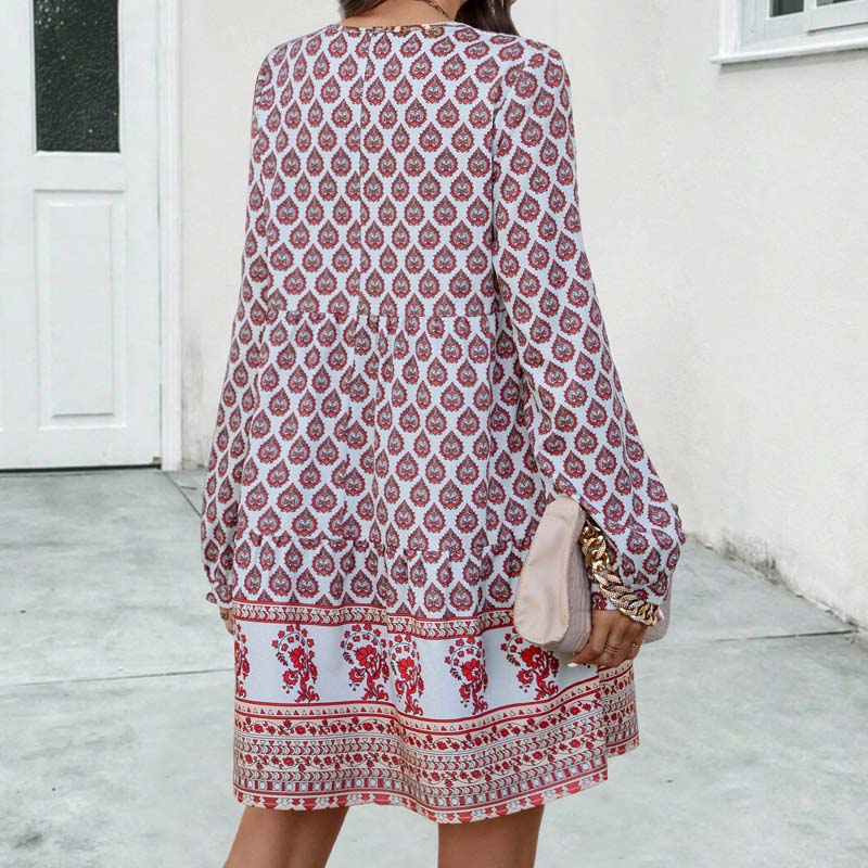 Vintage Bohemian Printed Dress