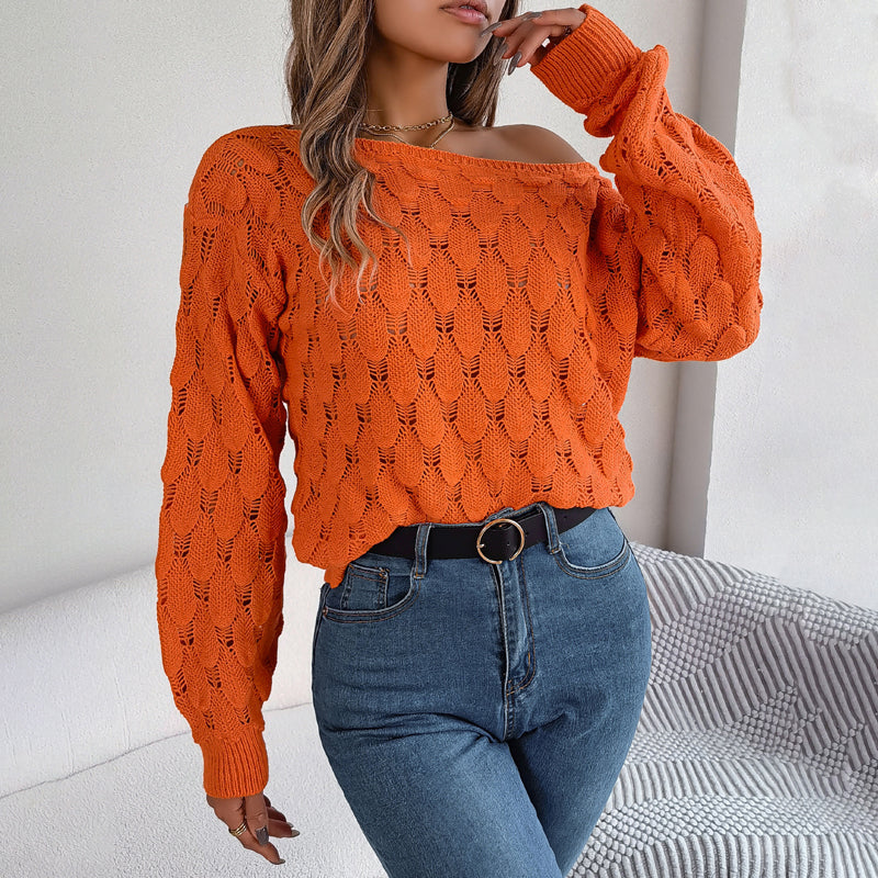 Casual Hollow Knit Sweater