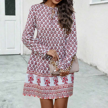 Vintage Bohemian Printed Dress