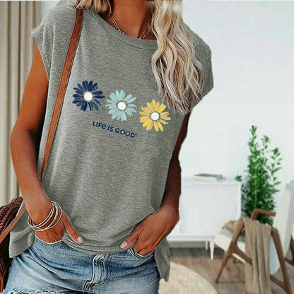 Casual Daisy Print T-Shirt