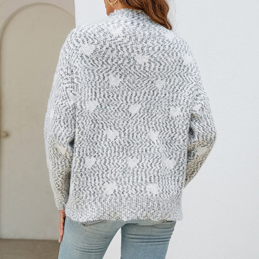 Casual Heart Knit Sweater