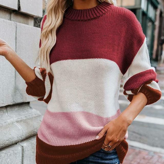 Fashion Knitted Striped Sweater