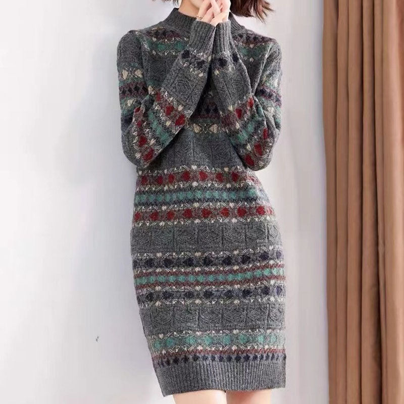 Vintage Ethnic Knitted Dress