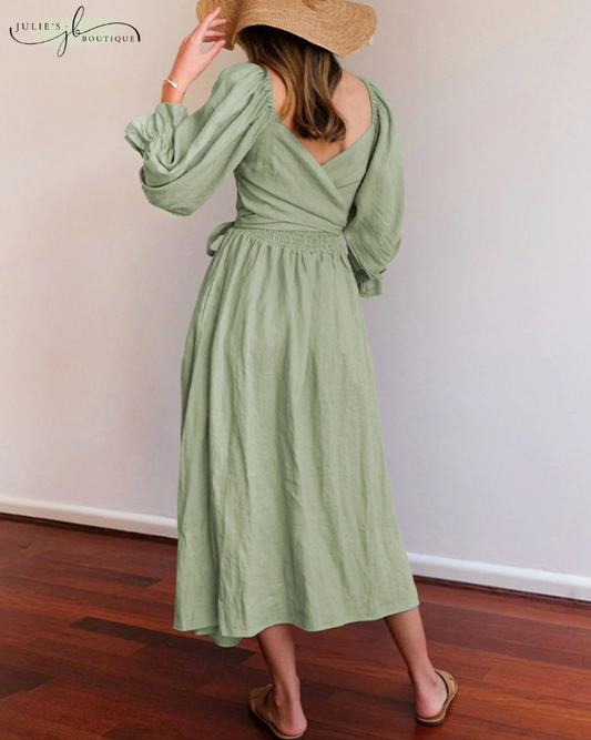 JULIE | FRENCH DRESS WITH FRILL SLEEVES