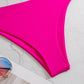 High Waist Solid Color 2 Piece Swimsuit