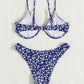 Floral Navy Blue Bikini