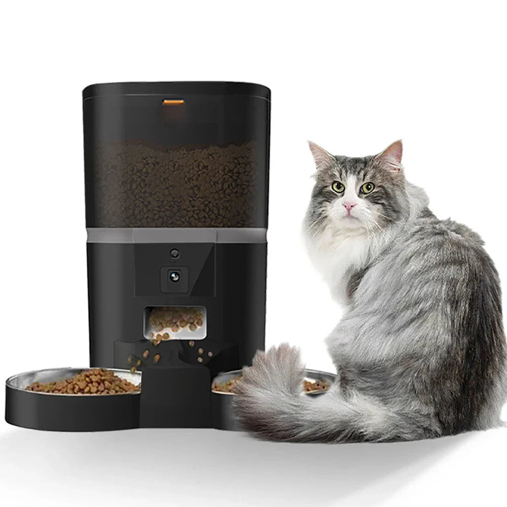 sadikhoff™ - automatic cat feeder camera 2 bowls