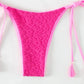 Pink Lace Up Classic Triangle Bikini