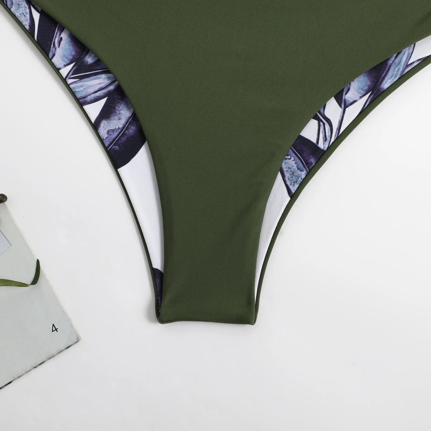 Mixed Shoulder Patterned Swimsuit