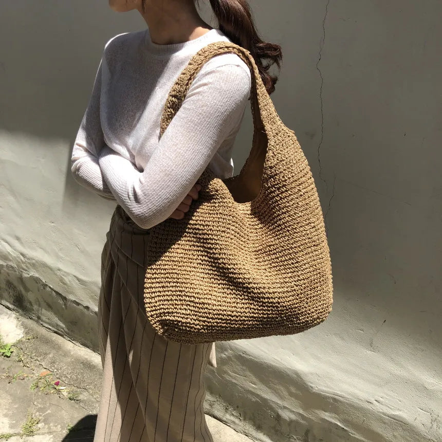 Soft Straw Tote Bag