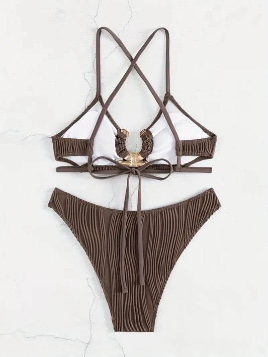 Brown Strappy Bikini