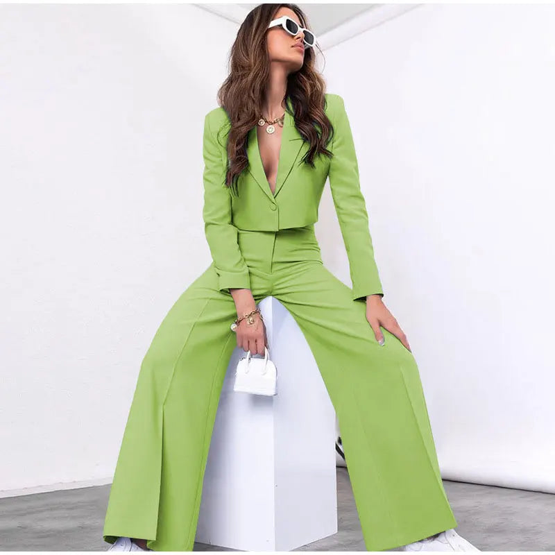 Pia Cropped Blazer and Pants Suit