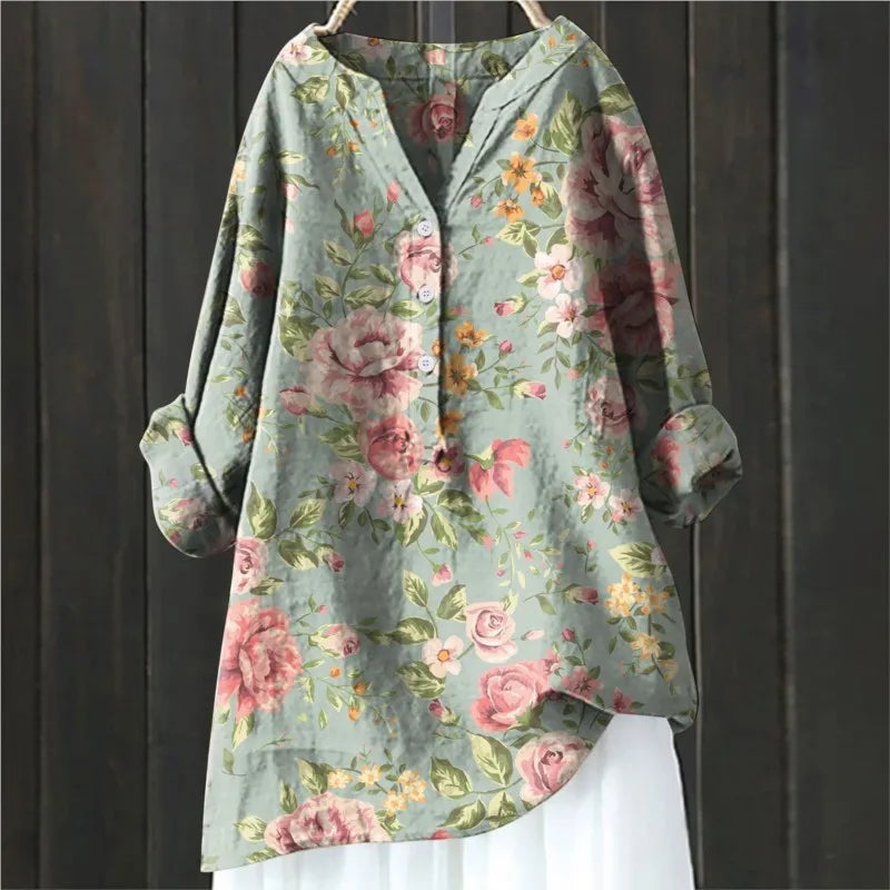 Mabell | Soft Cotton Floral Blouse