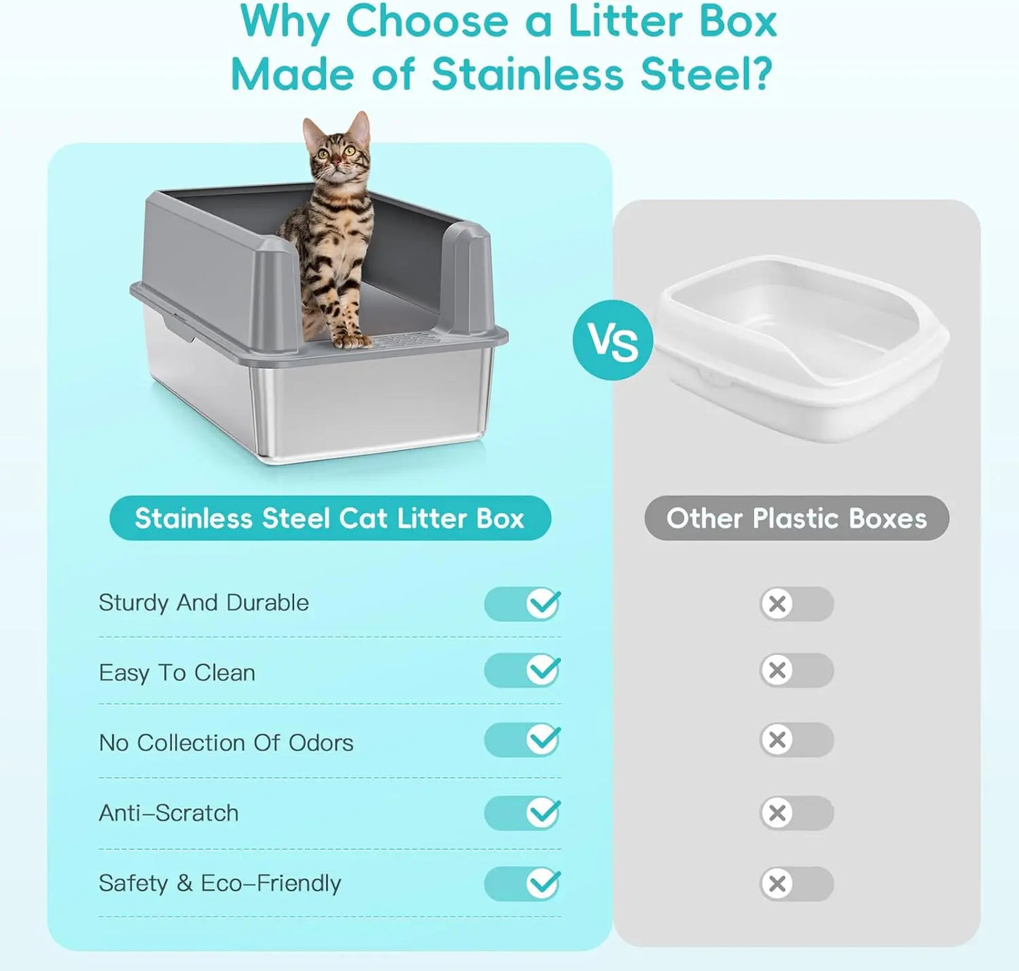 Stainless Steel Cat Litter Box